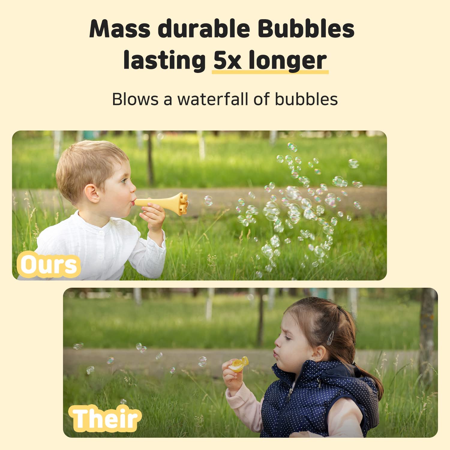 Kids Bubble Blower Wand Set Bubbles Kit with Wand