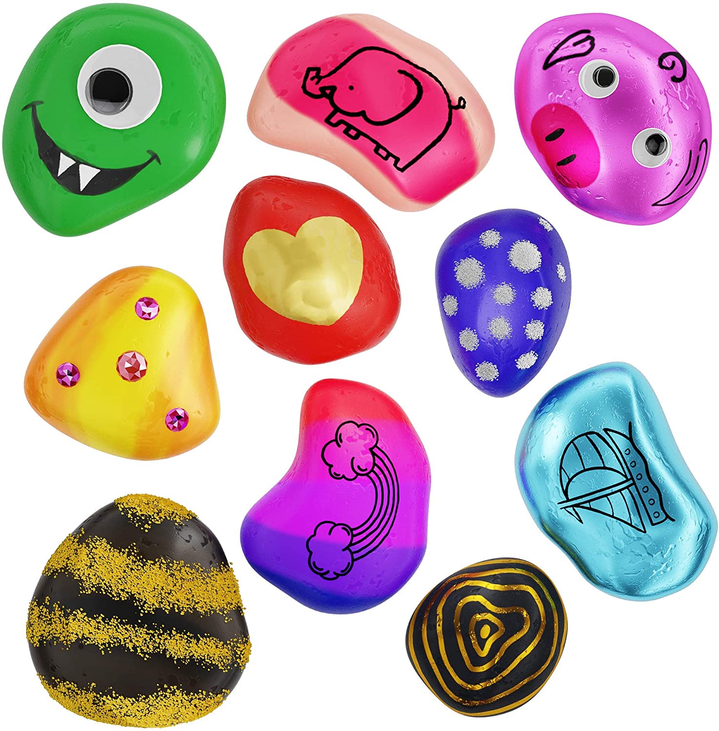 Ages 6-12 Arts And Crafts Rock Painting Kit for Kids 