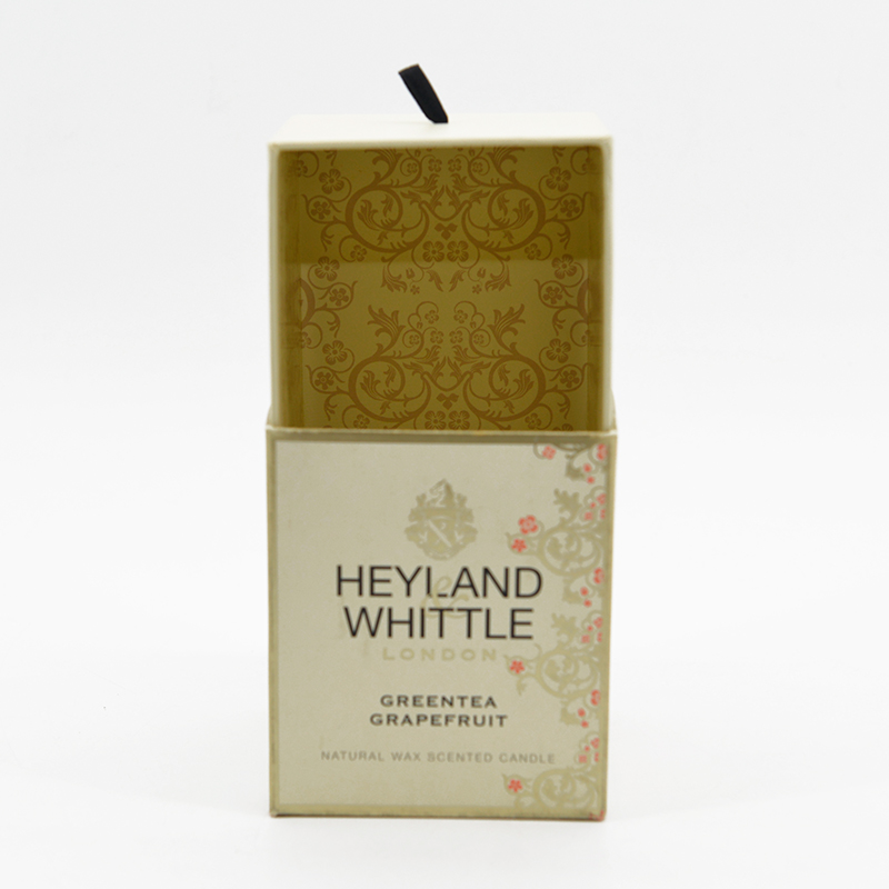 Luxury Custom White Lid Base Cardboard Square Candle Box Packaging