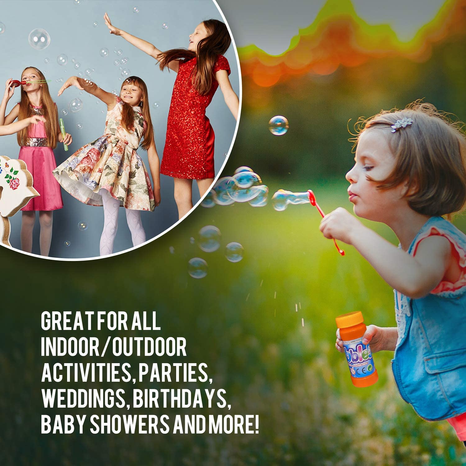 12 Packs Bubble Solution Bubble Solution Refill for Toddler Toys