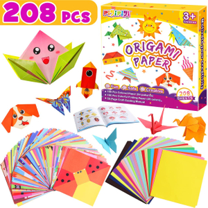 Craft Origami Paper for Kids 208 Sheets Vivid Colorful Folding Papers 54 Patterns Art Projects Kit