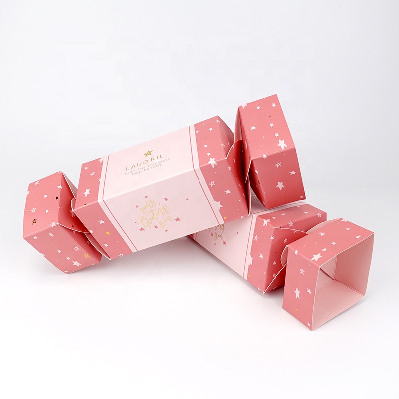 Custom Design High Quality Christmas Cracker Paper Folding Gift Box for Cosmetic False Eyelash Packaging