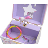 Jewelry Organizer Musical Box with Spinning Unicorn, Glitter Rainbow And Stars Design