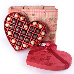 Custom Design Empty Red Heart Shape Chocolate Box