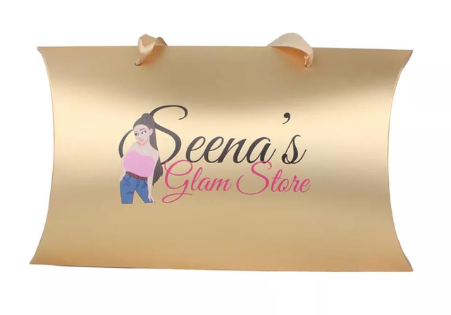10*75*250 Spot Uv White Favour Pillow Boxes for Hair Extension Packaging