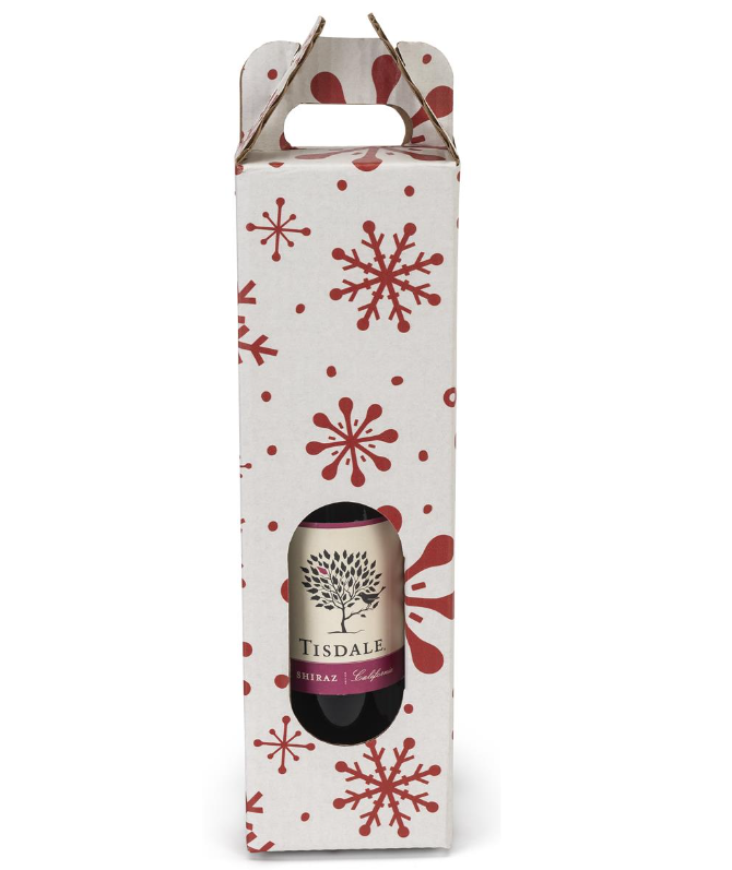 6 Pack Festival Holiday Cardboard Corrugated Wine Carrier